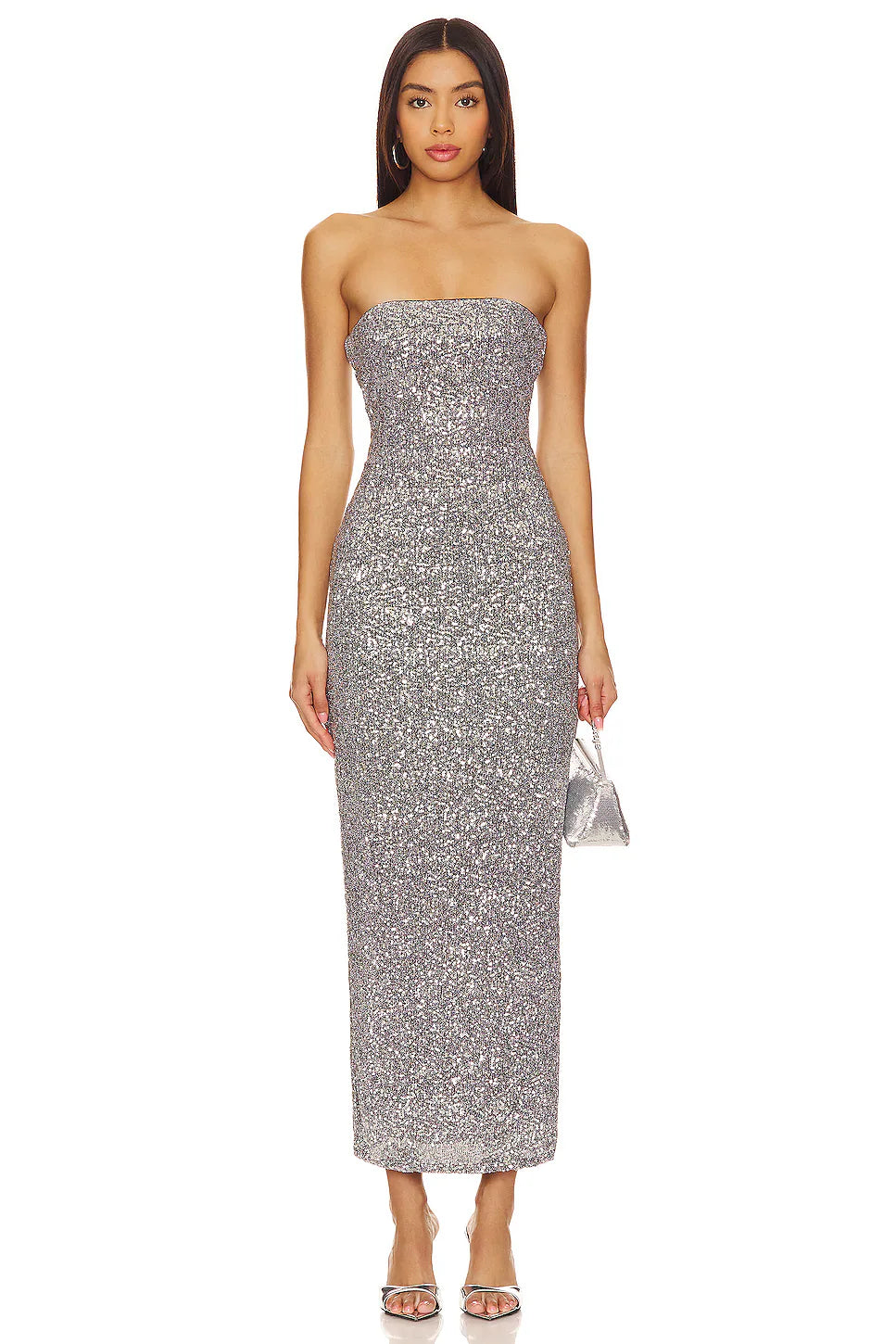 Strapless Sequin Midi with Slit- Camila Coelho