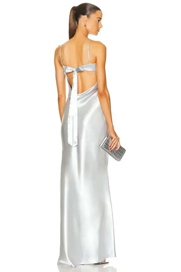 Open Back Satin Spaghetti Strap- LPA