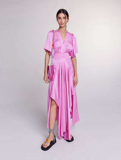 Satin Draped Panel- Maje