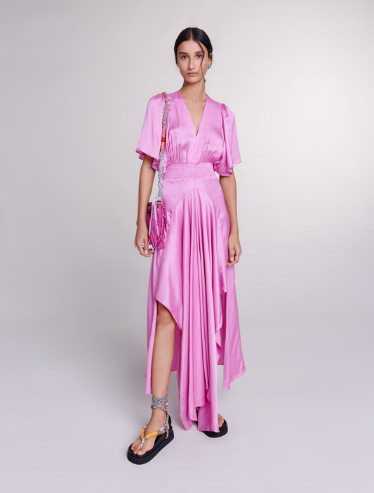 Satin Draped Panel- Maje