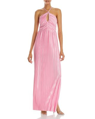 Pleated Halter with Keyhole Cutout- Amanda Uprichard