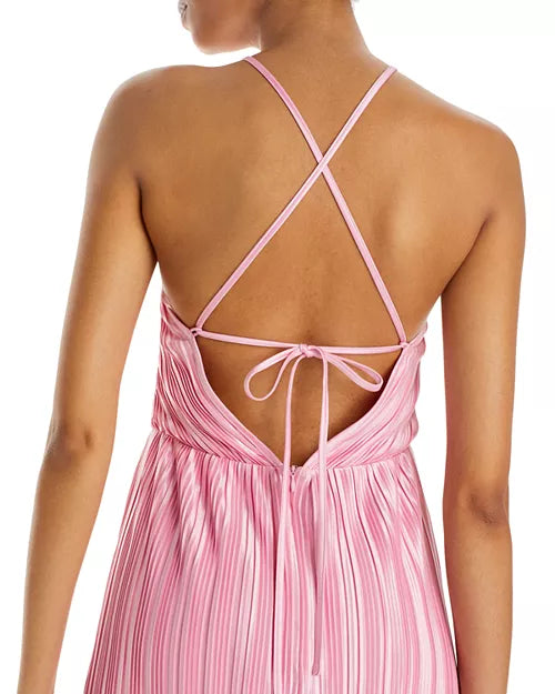 Pleated Halter with Keyhole Cutout- Amanda Uprichard