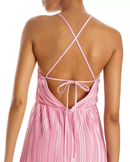 Pleated Halter with Keyhole Cutout- Amanda Uprichard