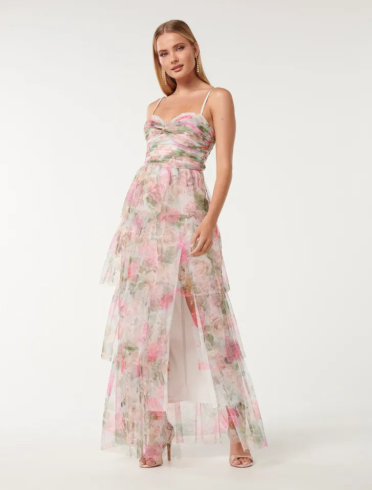 Floral Printed Tiered- Evernew