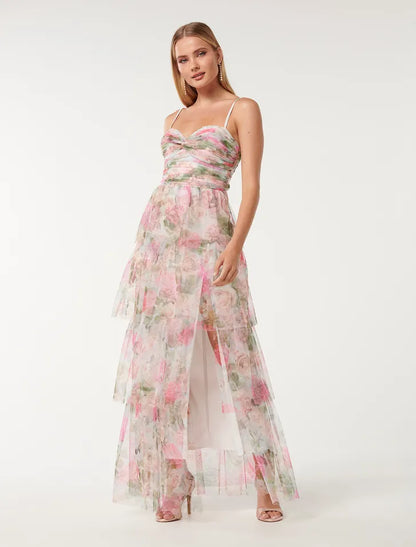 Floral Printed Tiered- Evernew