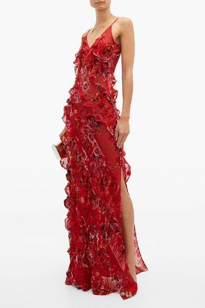 Ruffled Spaghetti Strap- Rat & Boa