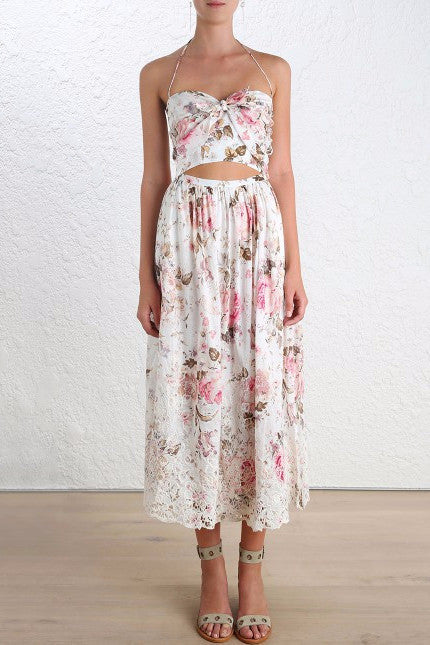 Cut Out Halter with Tie- Zimmermann