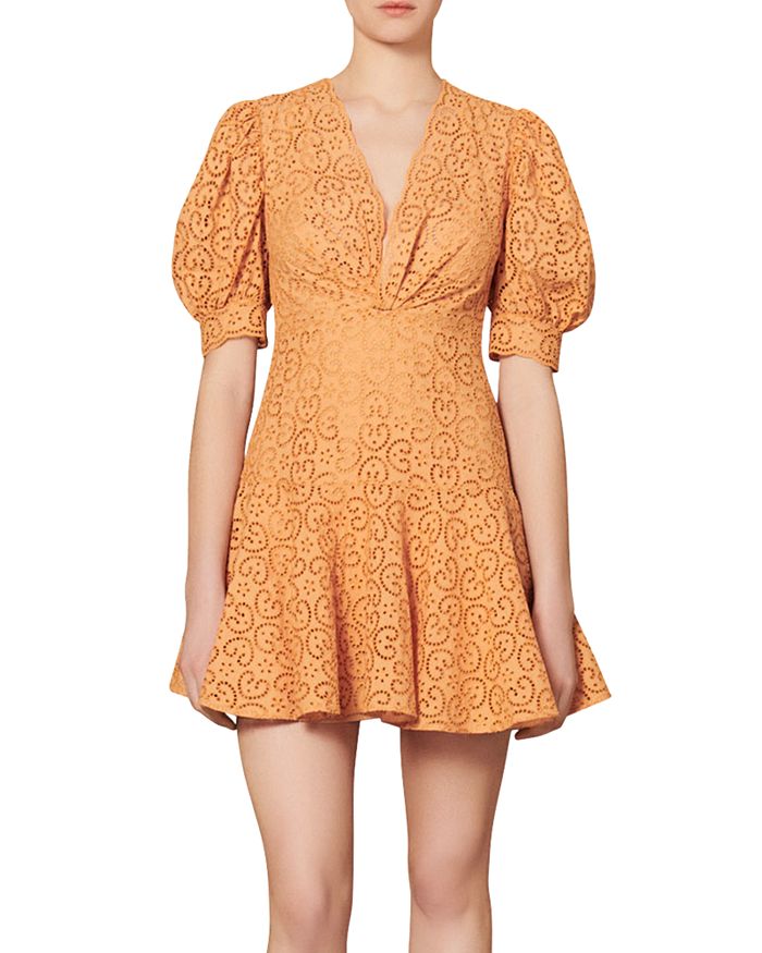 Eyelet Puff Sleeve- Sandro