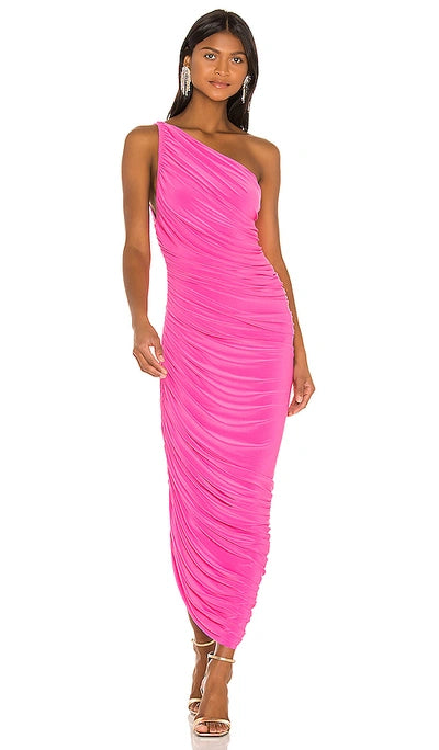 One Shoulder Ruched Diana- Norma Kamali