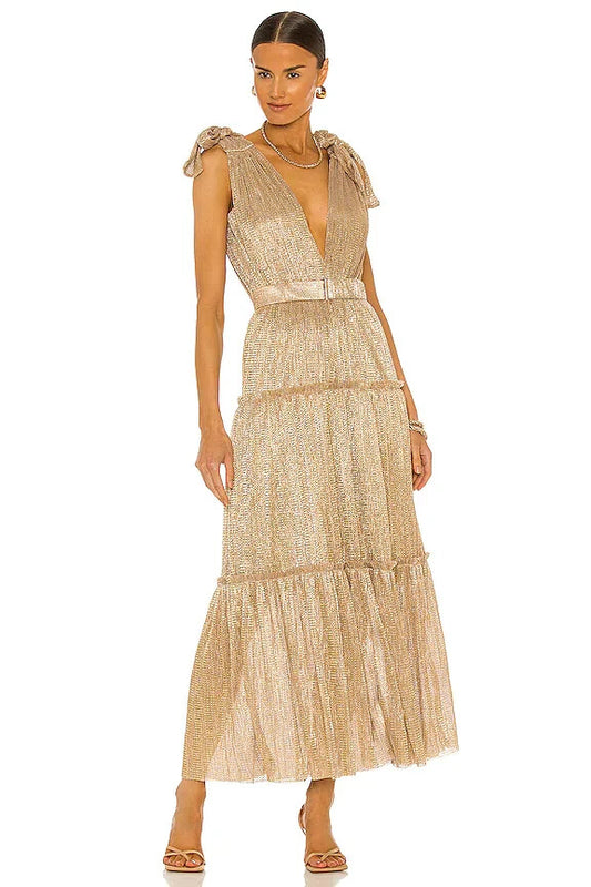 Tie Shoulders Low V Tiered- Sabina Musayev