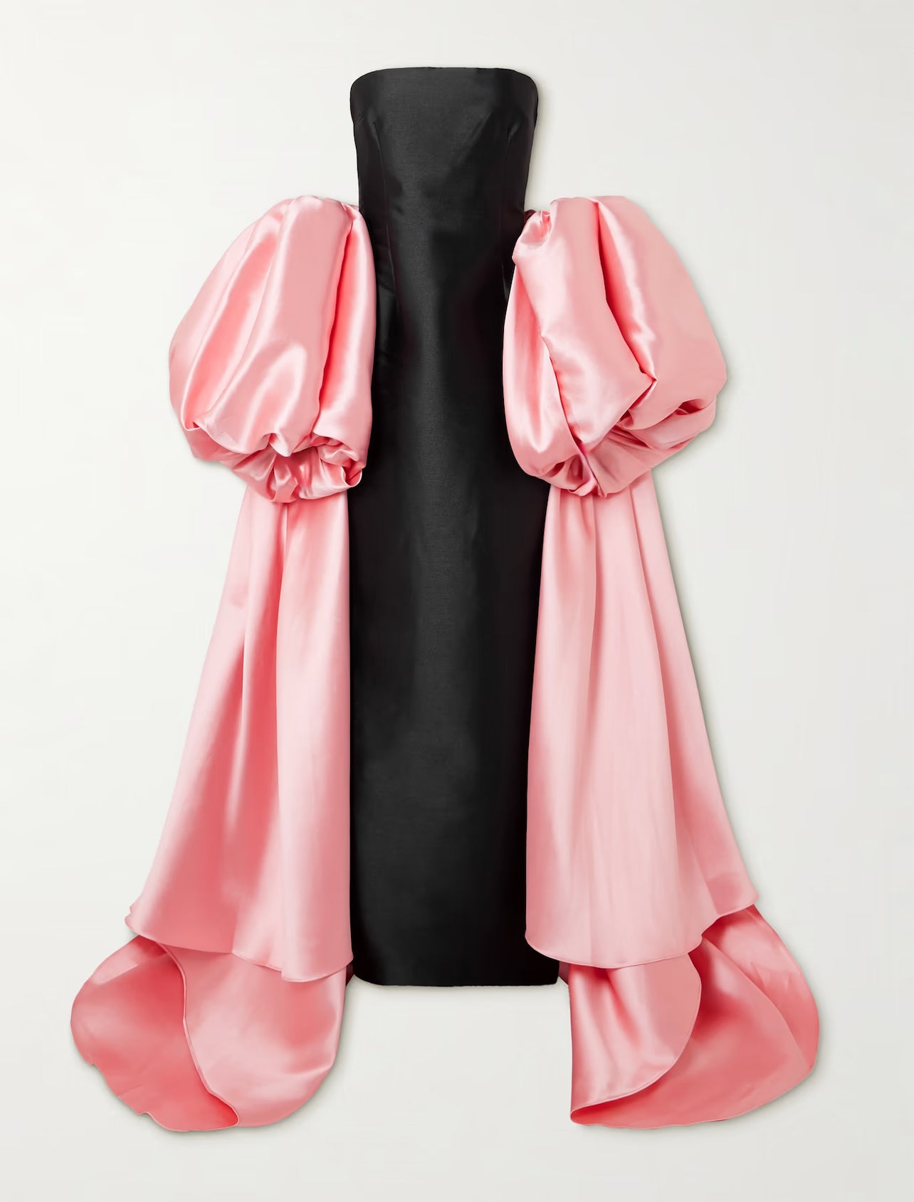 Strapless Satin & Puff Sleeve Cape- Solace London