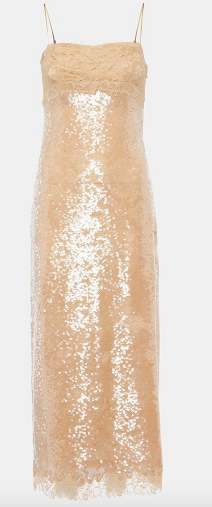 Sequin with Lace Trim Appliqué- Simkhai