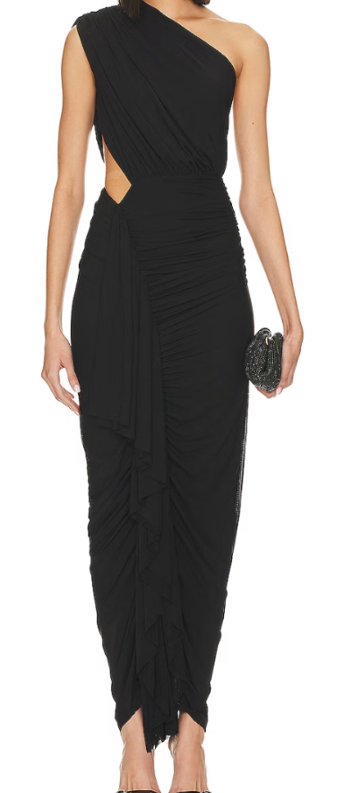 One Shoulder Cutout Ruched Midi- Superdown